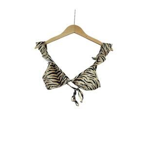 VYB Black Brown Tiger Stripe Swim Bikini Top Womens Small New